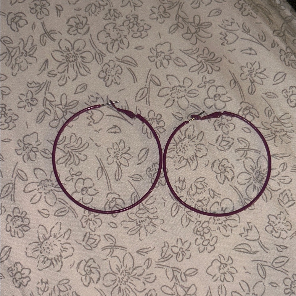Purple Hoop Earrings